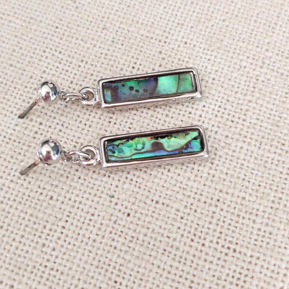 Delicate abalone and silver earrings - Picture 2 of 6